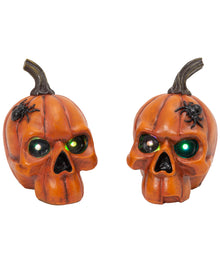 Kürbis Totenkopf mit LED Augen 14cm