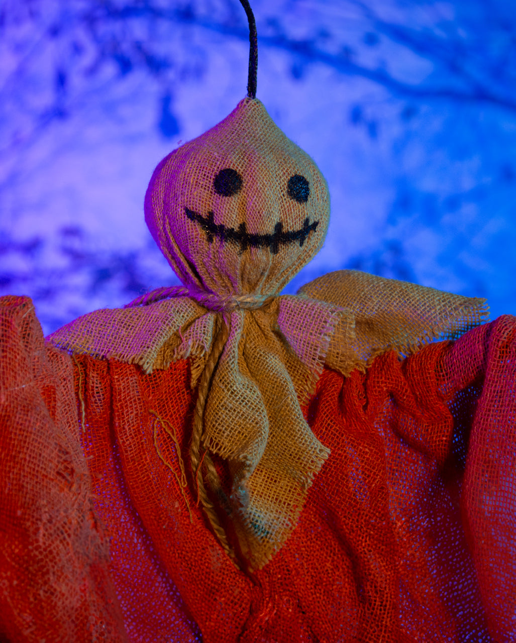 Kürbisgeist mit Sackmaske Hängefigur 50cm