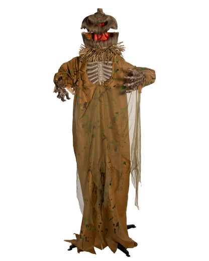 Kürbisgeist Vogelscheuche mit Schreckeffekt, Licht & Ton 170cm