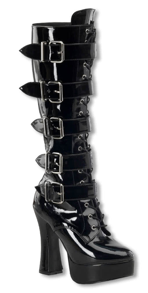 Plateau Stiefel mit Schnallen