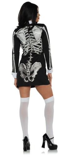 Skelett Langarmkleid mit Kragen