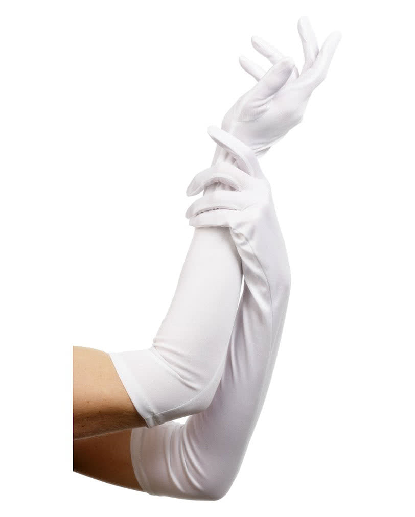 Weiße Satinhandschuhe im Charleston Stil
