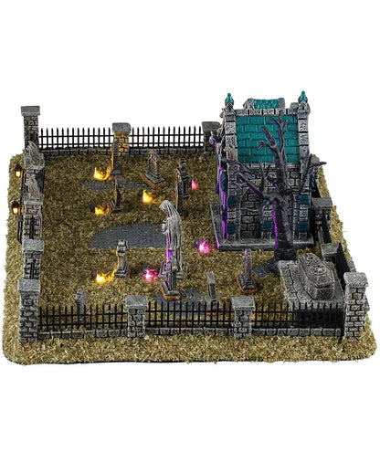 Lemax Spooky Town - Misty Crypt Graveyard Set