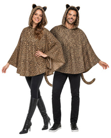 Leopard Poncho Kostüm