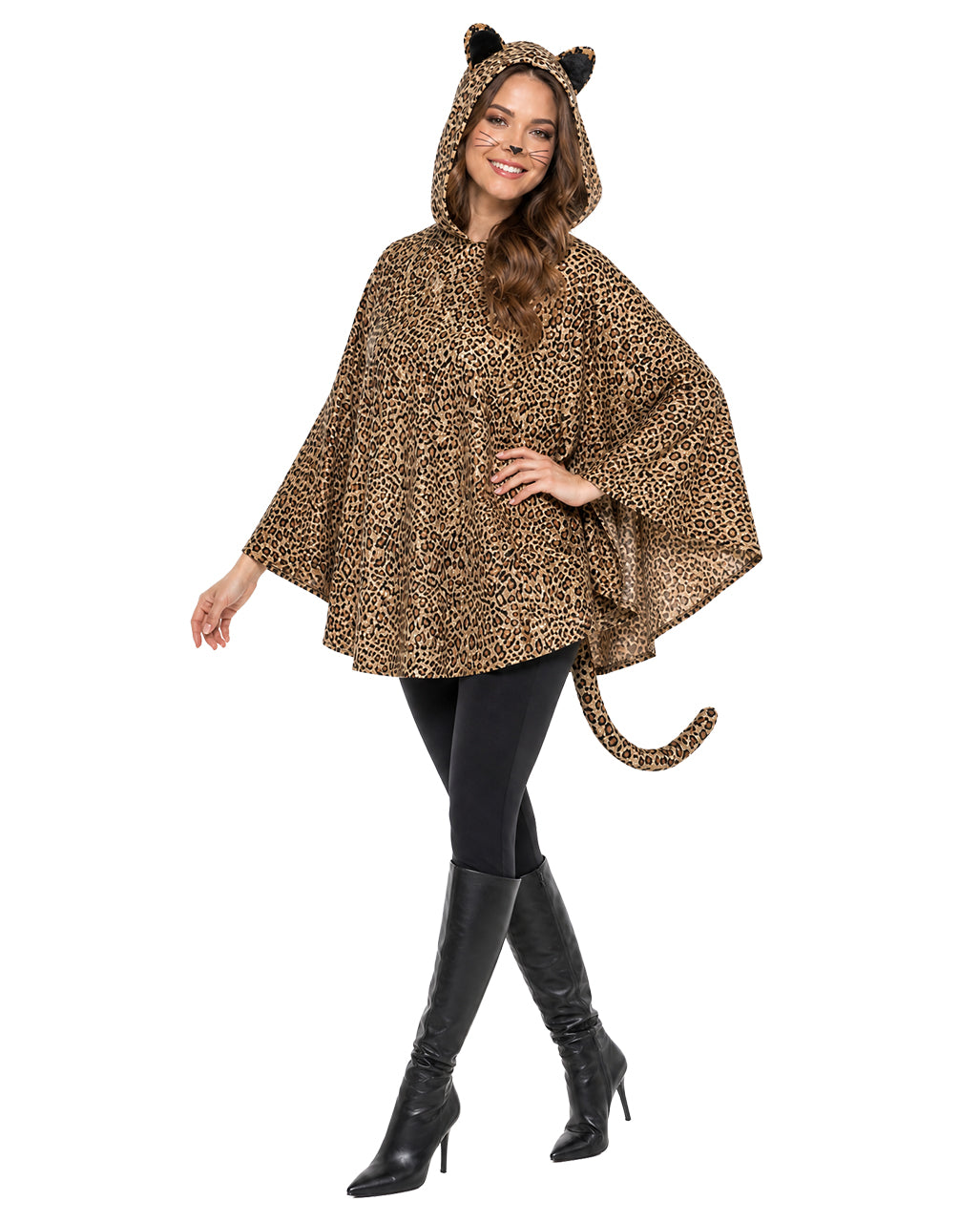 Leopard Poncho Kostüm