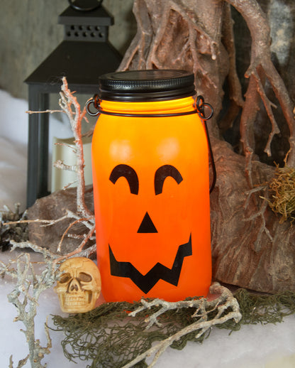 Glowing Pumpkin Glass Lantern