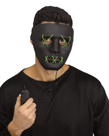 Leuchtende LED Maske Grün - Schwarz