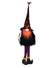 Leuchtender Halloween Zwerg Kantenhocker mit Geist 75cm