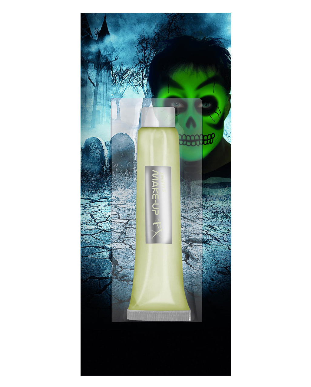 Neongrünes Schwarzlicht Make-up