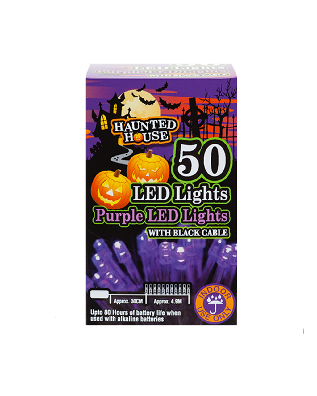 Lichterkette mit 50 LEDs Lila 5m