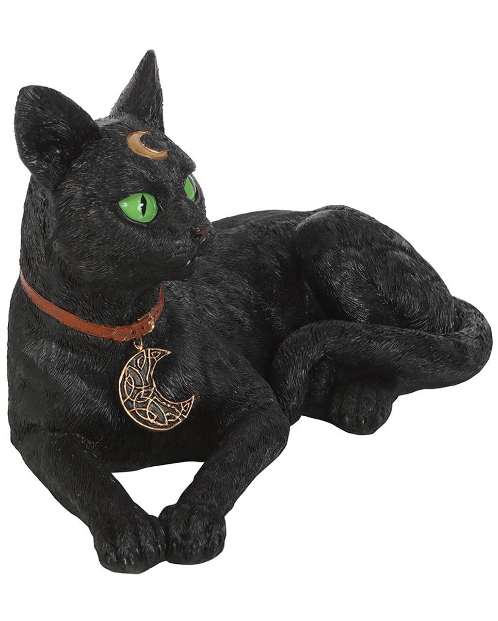 Reclining Cat With Crescent Moon 30cm