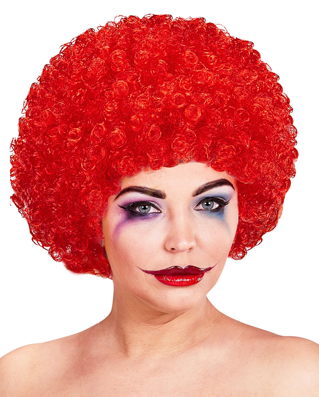 Rote Clown Lockenperücke