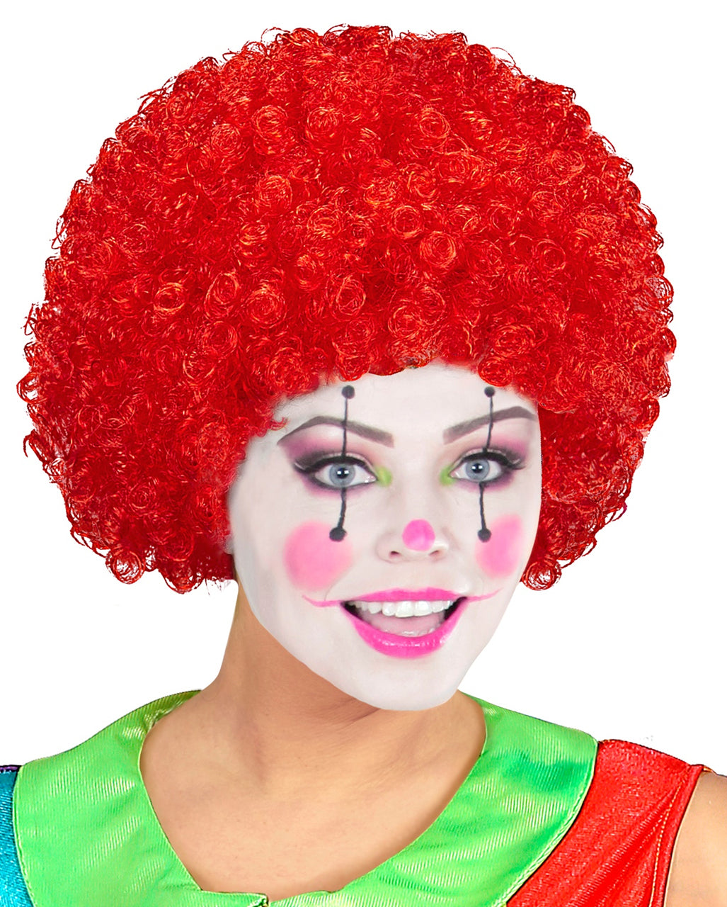Rote Clown Lockenperücke