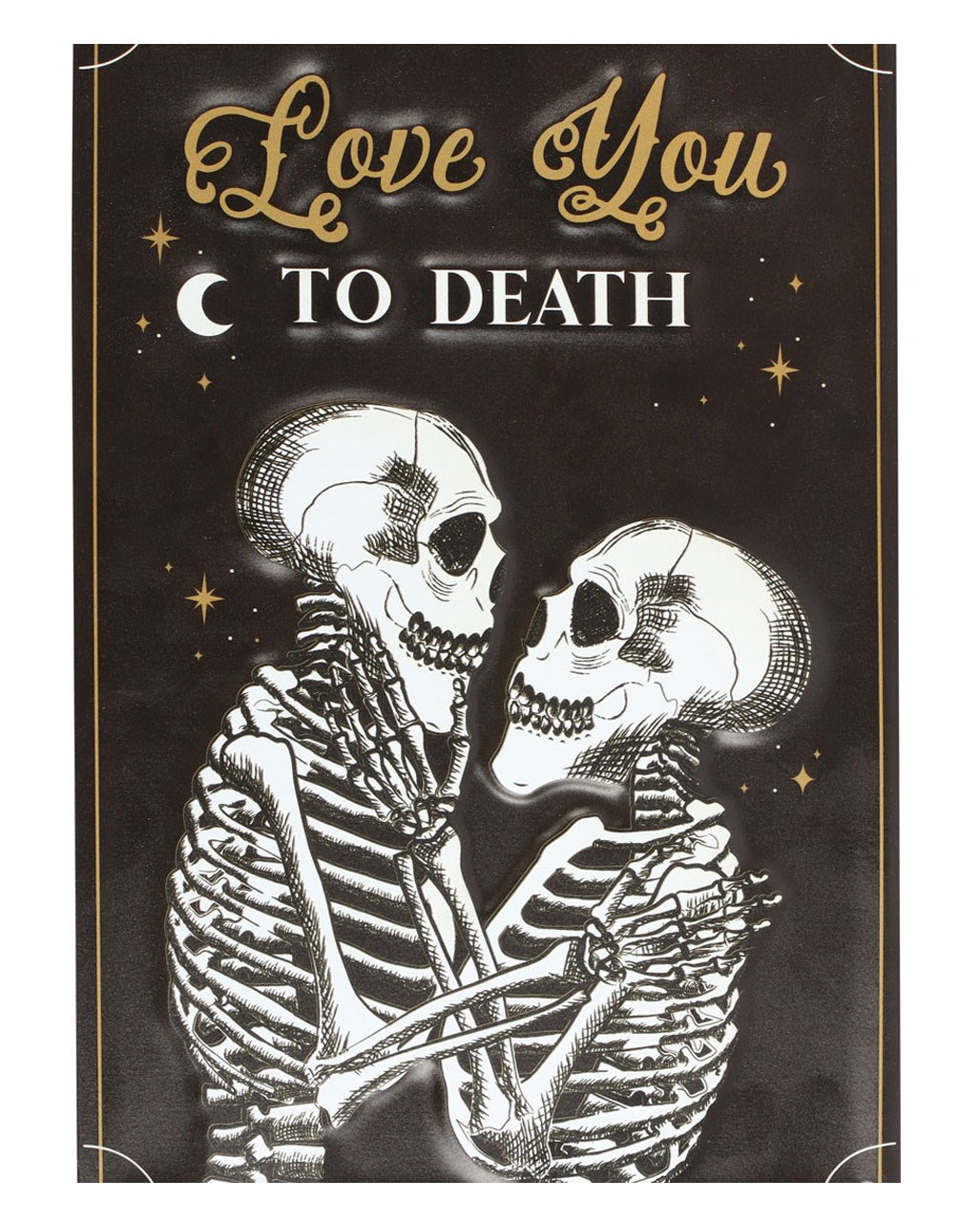 "Love You To Death" Skelett Liebespaar Metallschild 30x20cm