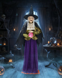 Madame Morbella Wahrsagende Hexe Halloween Animatronic 182cm