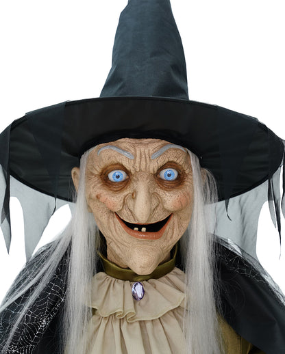 Madame Morbella Wahrsagende Hexe Halloween Animatronic 182cm