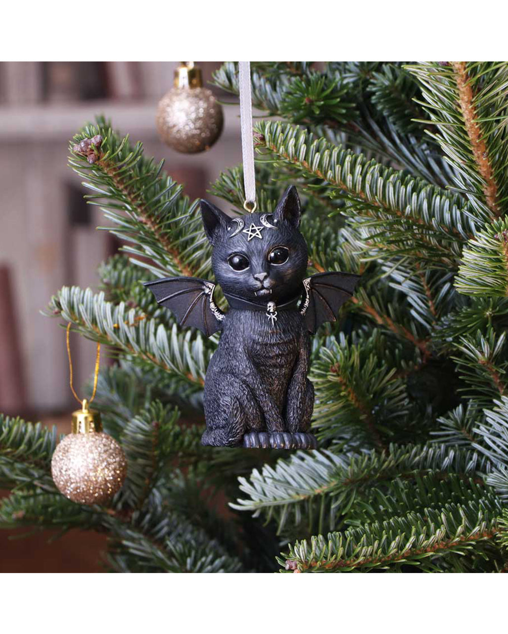 Malpuss Hexenkatze Christbaumkugel 9cm