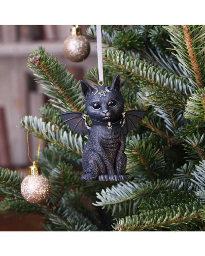 Malpuss Hexenkatze Christbaumkugel 9cm