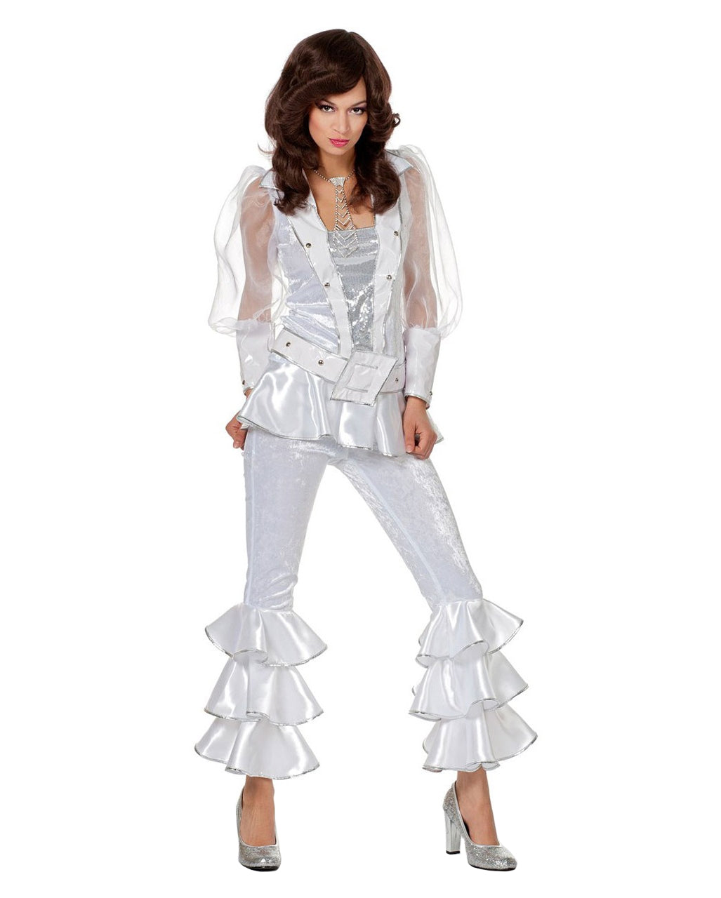 Weißes 70s Mama Mia Deluxe Kostüm