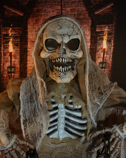 Mantus Skelett Dämon mit Licht, Sound & Bewegung 183cm