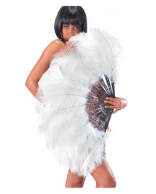 XXL Burlesque Federfächer weiß 50cm