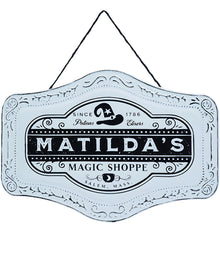 Dekoschild Matilda's Magic Shoppe aus Zinn 37cm
