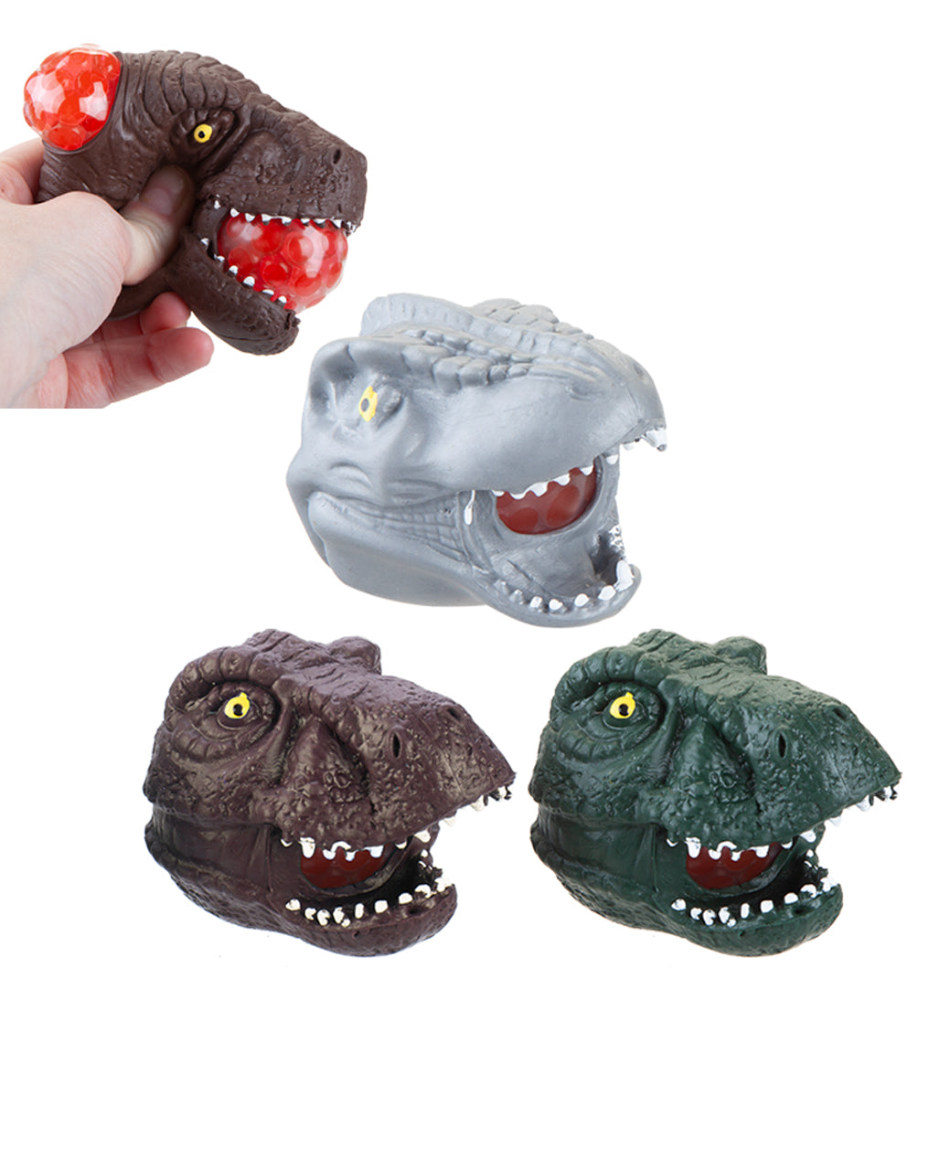 Matschiger Dinokopf mit Perlen