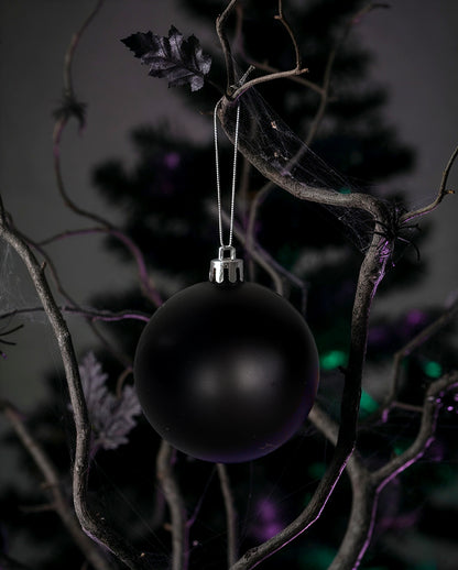 Matt Schwarze Christbaumkugeln Ø 6cm - 6 Stück