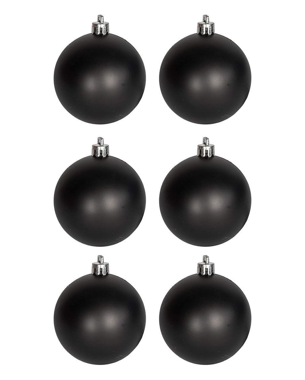 Matt Schwarze Christbaumkugeln Ø 6cm - 6 Stück
