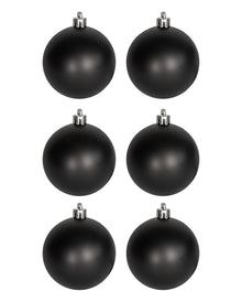 Matt Schwarze Christbaumkugeln Ø 6cm - 6 Stück