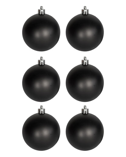 Matt Schwarze Christbaumkugeln Ø 6cm - 6 Stück