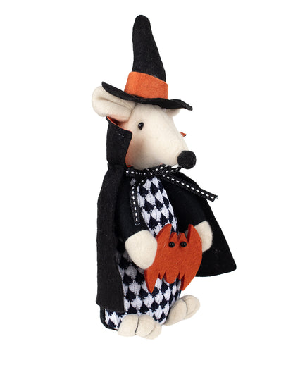Halloween Plüsch Maus mit Fledermaus 23cm