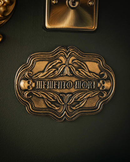 Memento Mori Sarg Plakette - Gold Edition 17x13cm