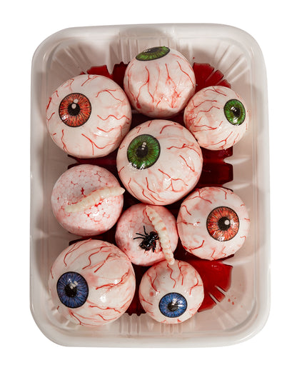 White Butcher's Bowl With Bloody Eyeballs 19cm