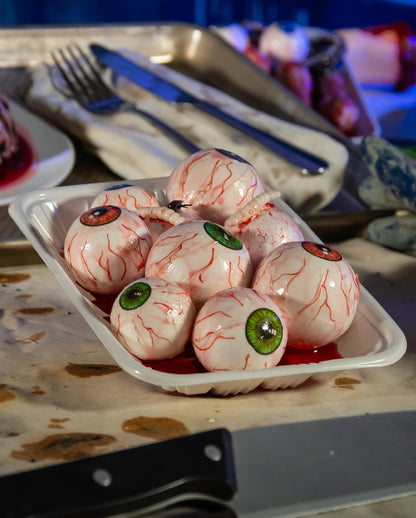 White Butcher's Bowl With Bloody Eyeballs 19cm