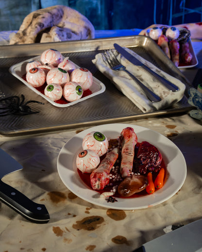 White Butcher's Bowl With Bloody Eyeballs 19cm
