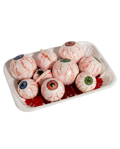 White Butcher's Bowl With Bloody Eyeballs 19cm