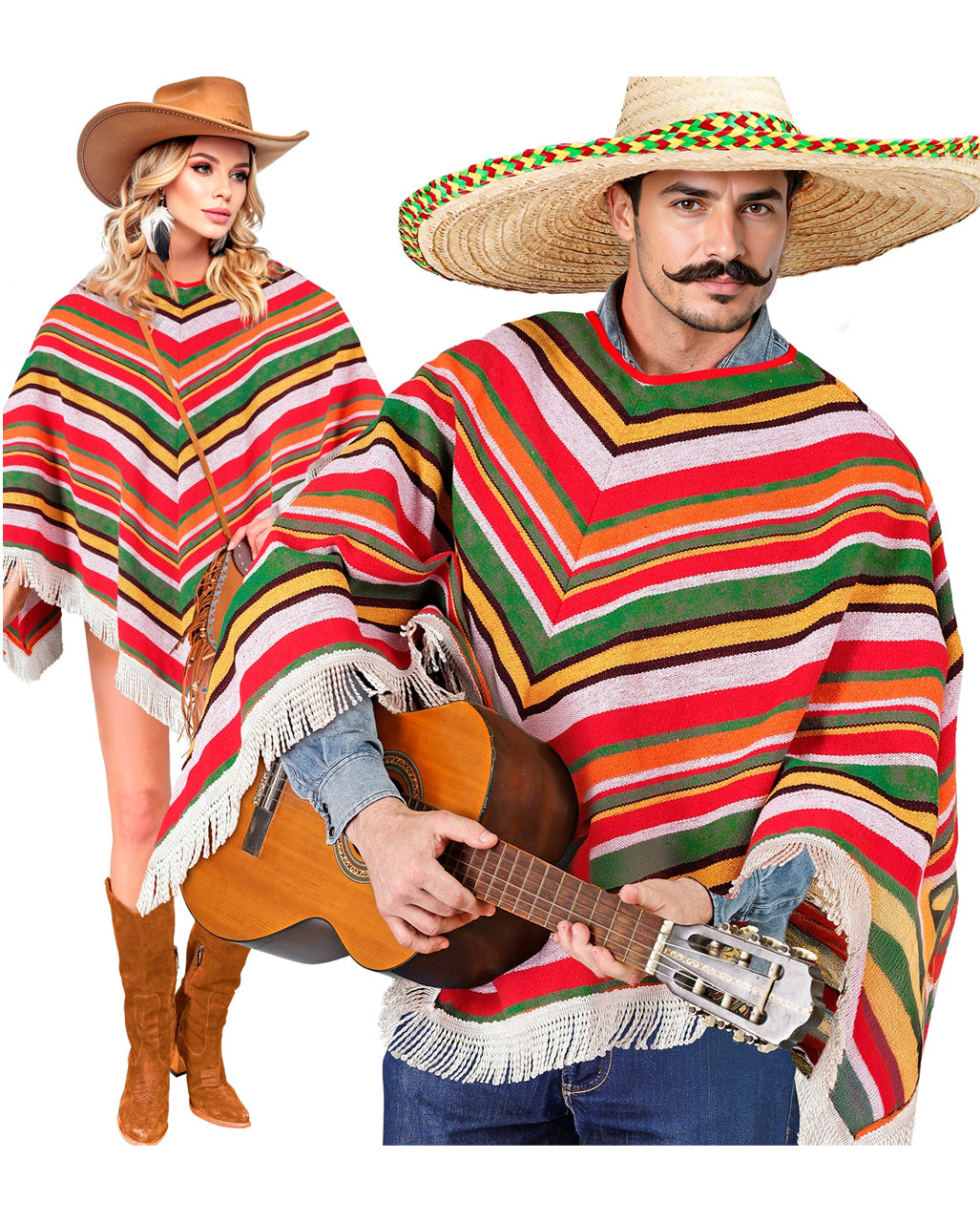 Mexican Poncho With Fringes