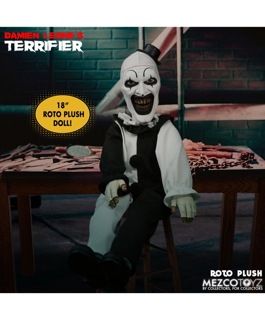 Mezco Terrifier Art The Clown Roto Plush 45cm Figur