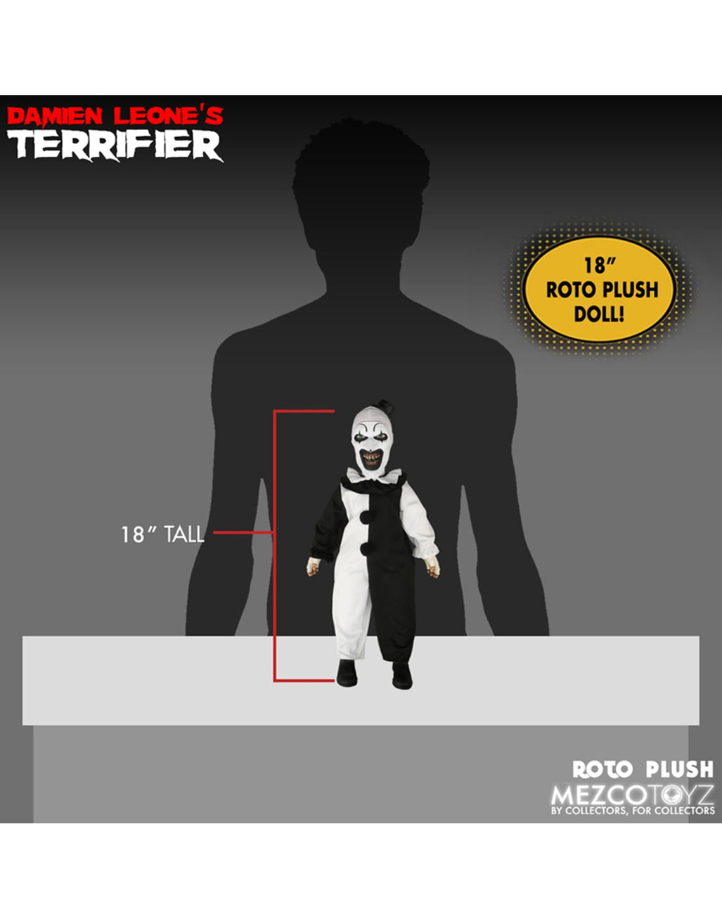 Mezco Terrifier Art The Clown Roto Plush 45cm Figur