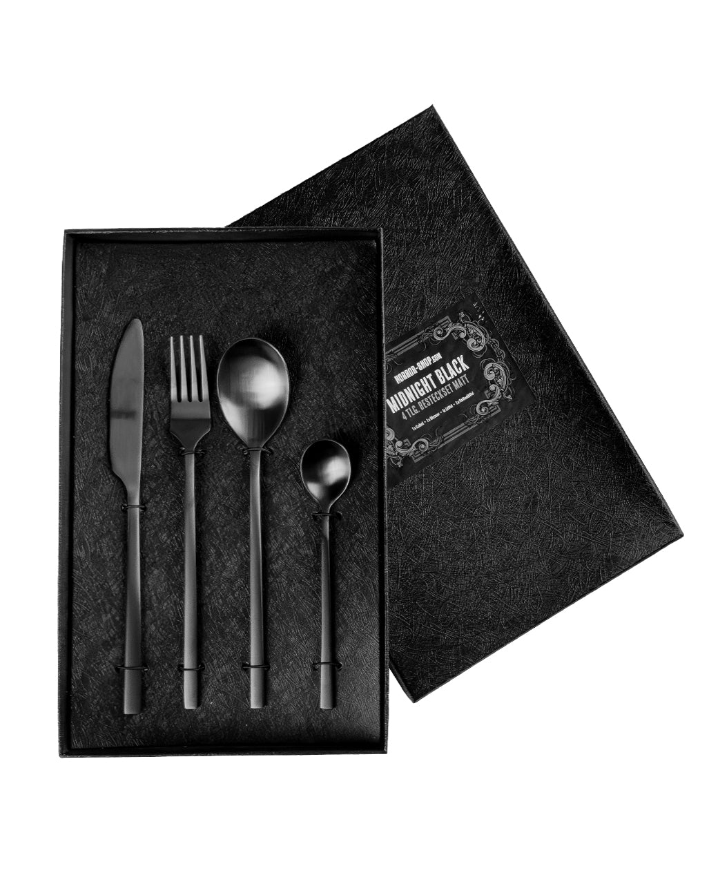Matt Schwarzes Besteck Set - Midnight Black 4-tlg.