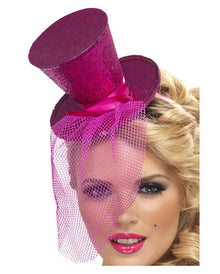 Mini Zylinder pink mit Netz
