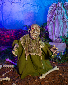 Schimmel-Grüner Zombie Groundbreaker mit Bewegung, Licht & Ton 60cm