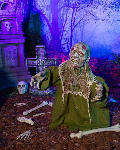 Schimmel-Grüner Zombie Groundbreaker mit Bewegung, Licht & Ton 60cm