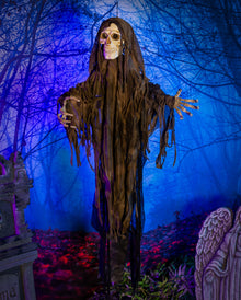 Vermoderter Fetzenreaper mit Sound, Licht & Bewegung 100cm