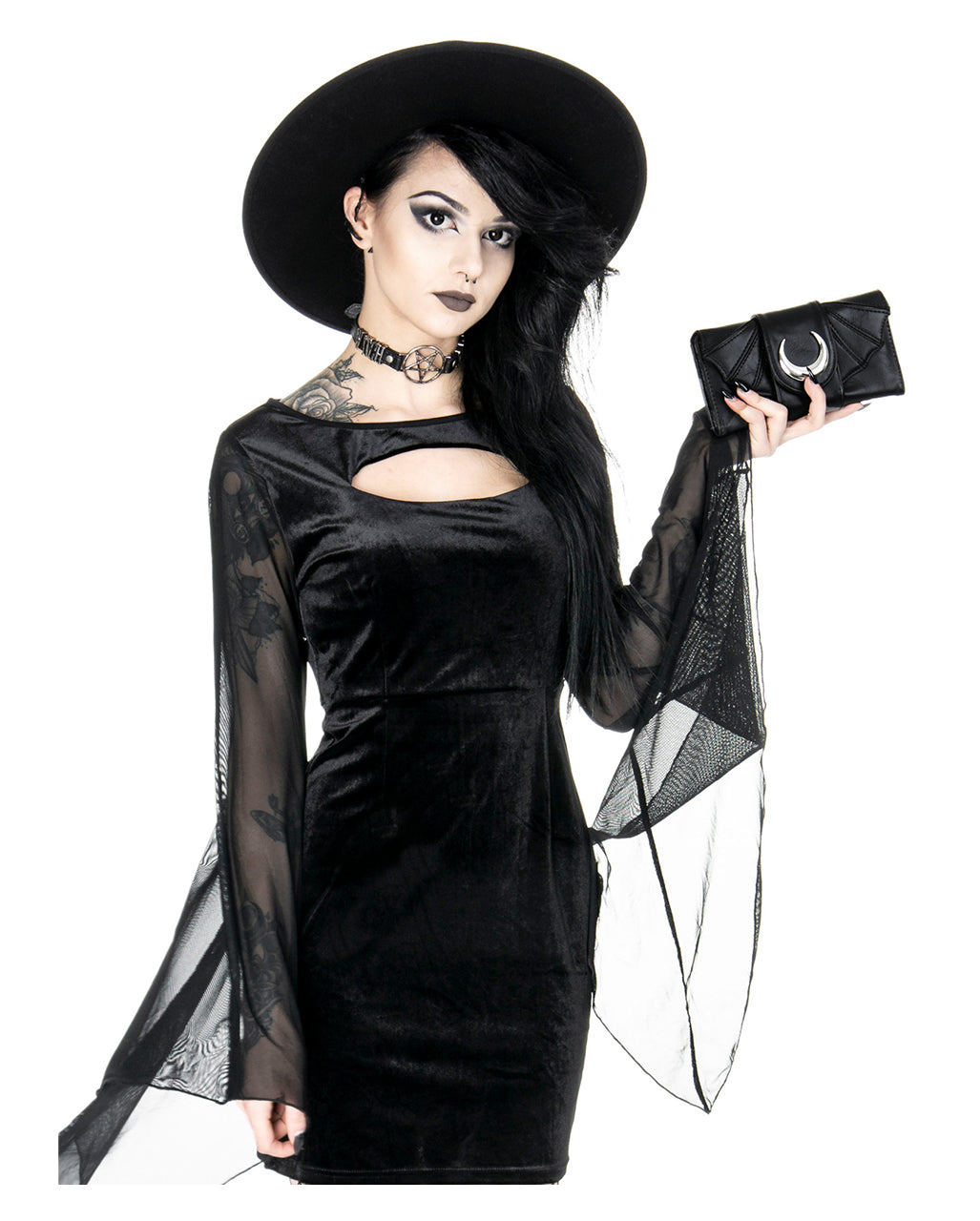 Moon Gothic Purse With Bat Wings