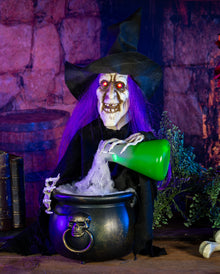 Morgatha die Zaubertrank Hexe Halloween Animatronic 40cm
