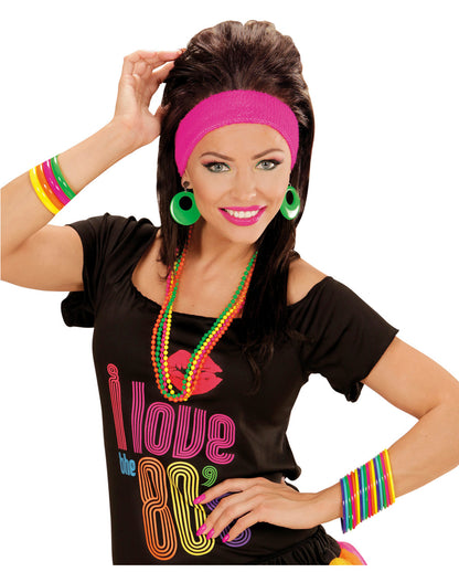 80er Jahre Neon Color Armreifen 18 St.