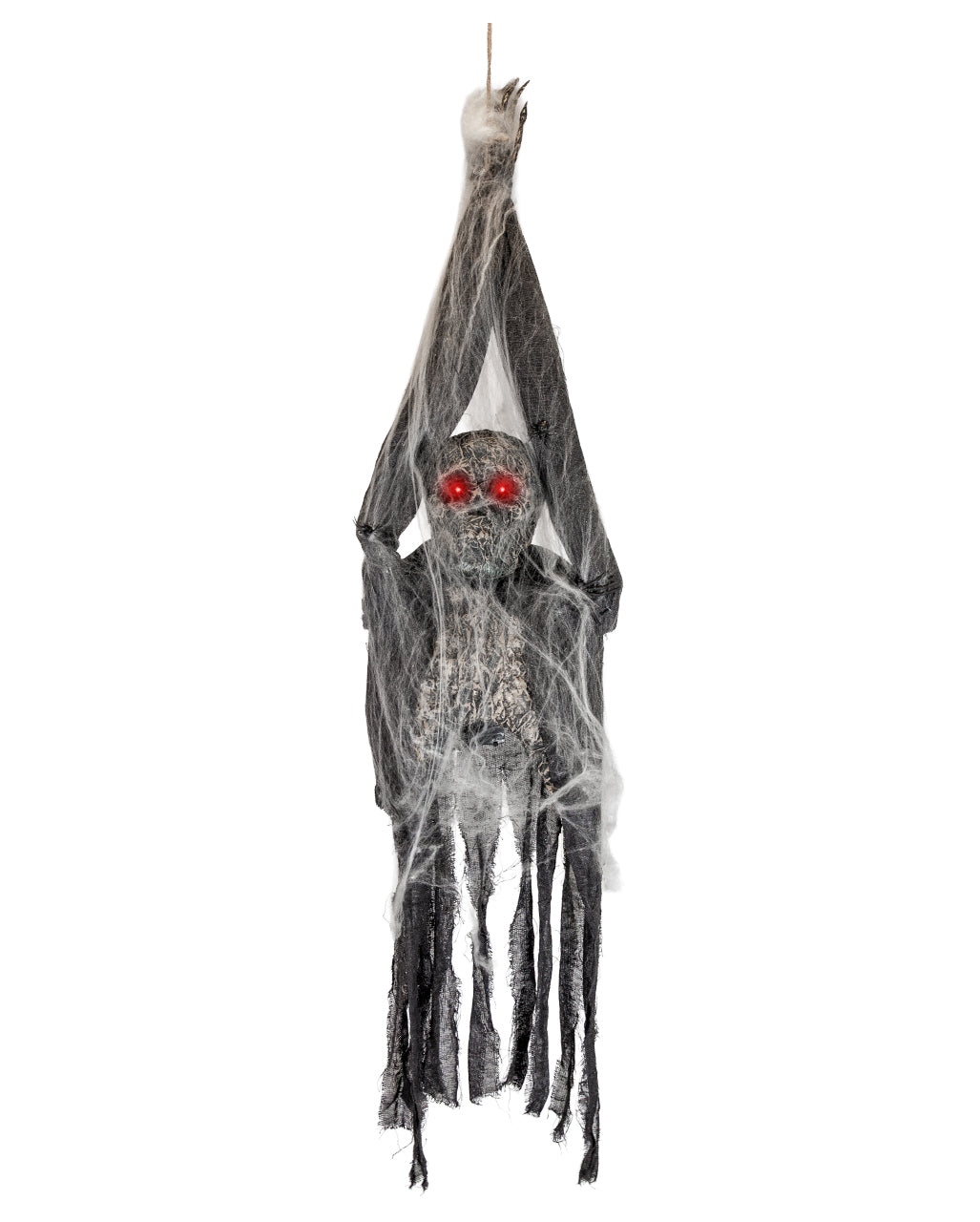 Mumifizierter Zombie Torso mit Spinnweben Halloween Animatronic 130cm