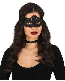 Mystic Flower - Schwarze Augenmaske aus Spitze
